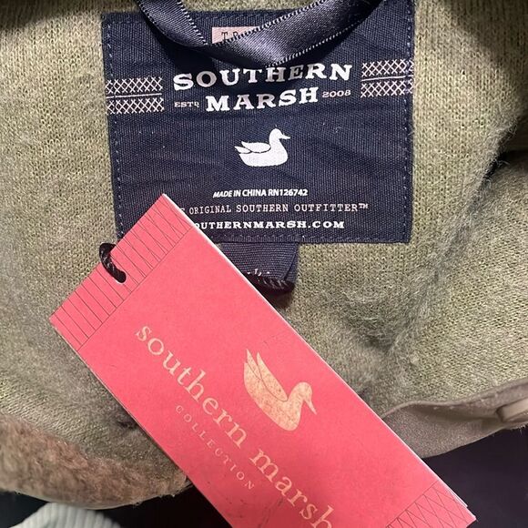 Southern Marsh 1/4 snap up navy Sherpa size large - Picture 4 of 4